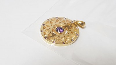 14K 25mm C형 (자수정) 금목걸이