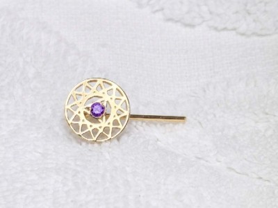 14K 10mm 귀걸이를 브로치로 사용
